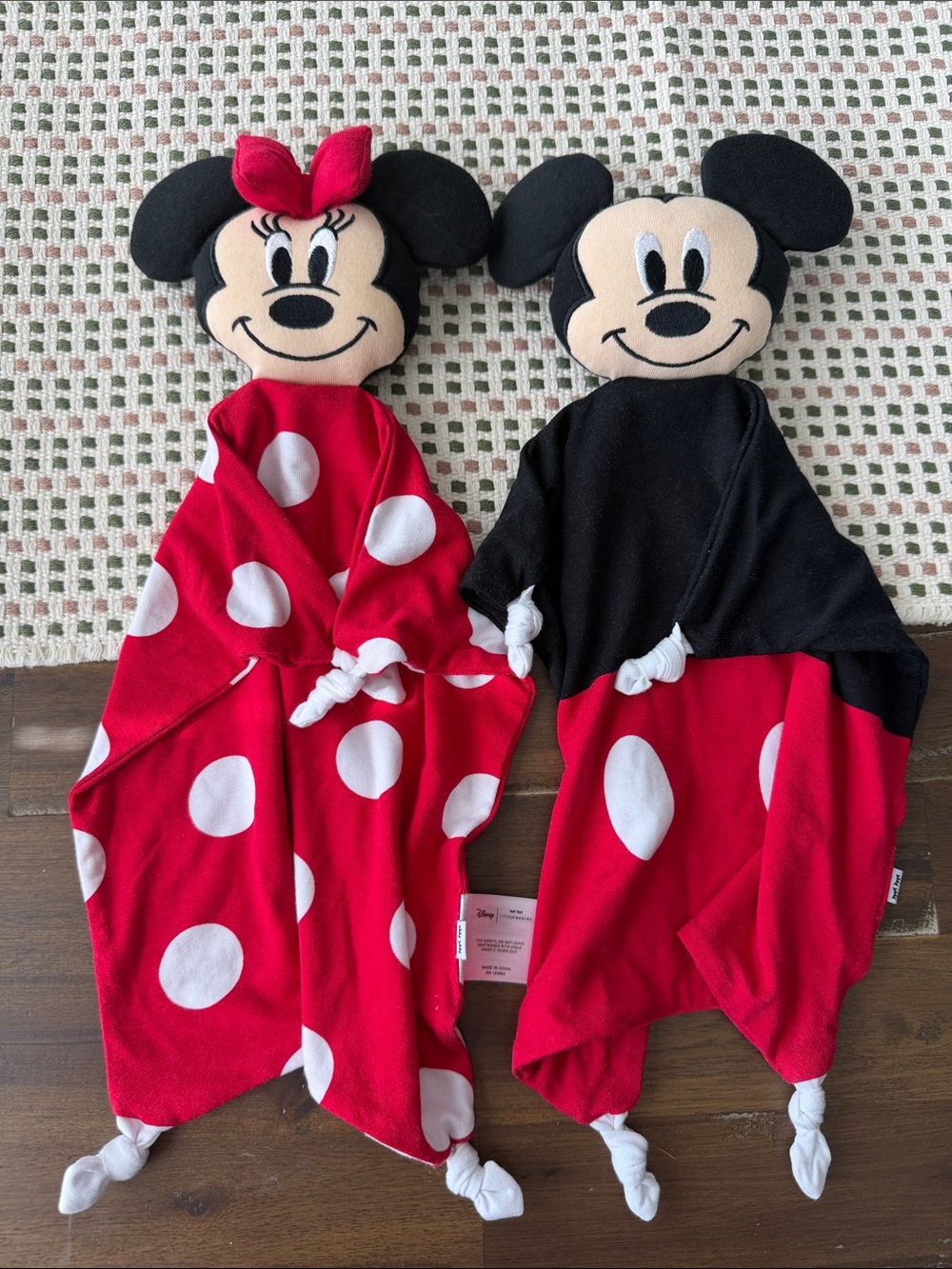 Little Sleepies Minnie & Mickey Mouse Red Polka Dot Lovey Set
